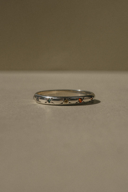 Sterling Silver Rainbow In The Stars Sample Ring / Size 10 *ready-to-ship