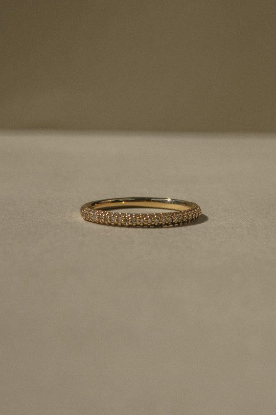 14k Yellow Gold Micropavé Diamond Band / Size 7 *SOLD