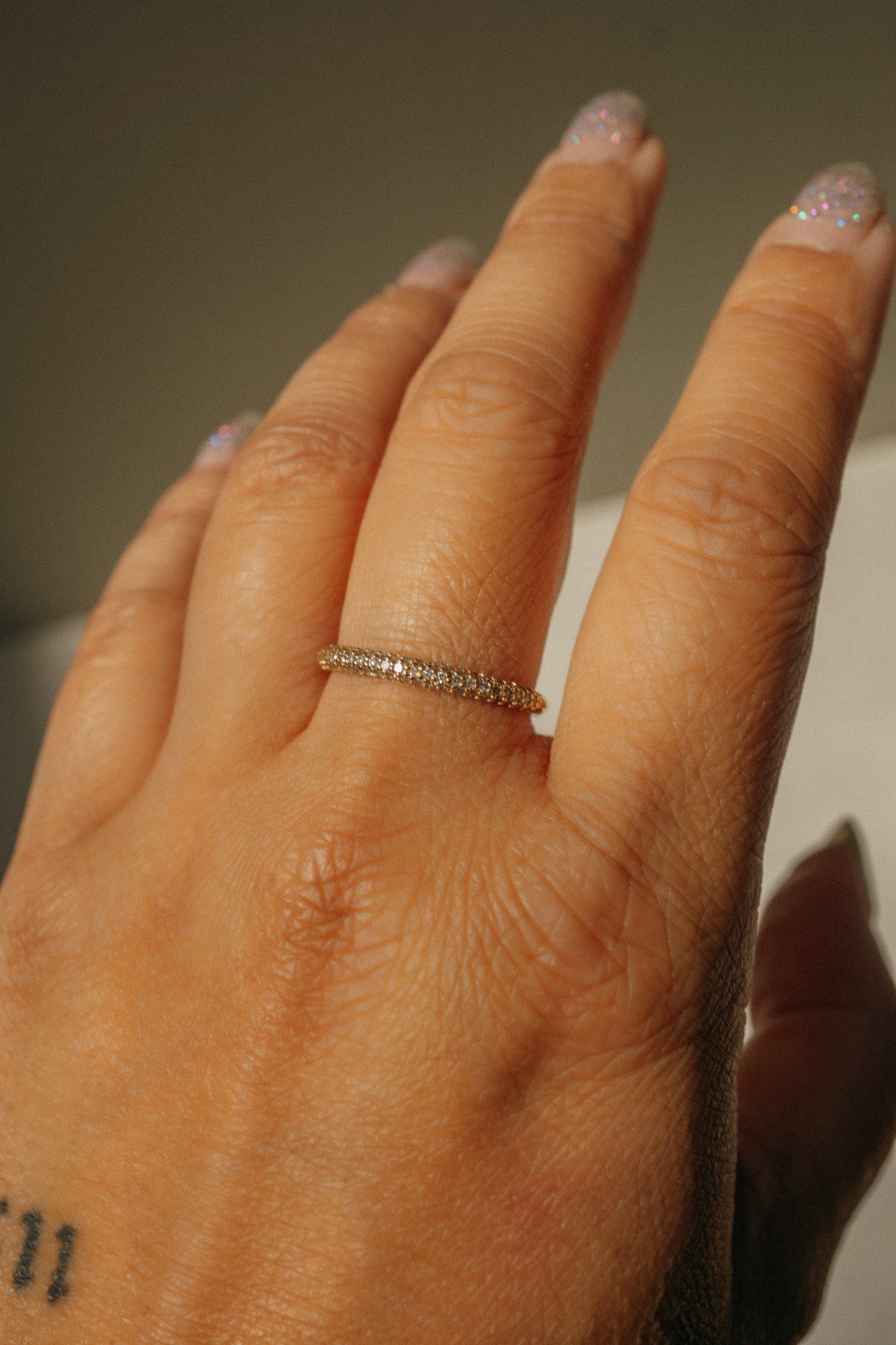 Foe & Dear | Archive Sale: 14k Gold Micropavé Diamond Band / Size 7
