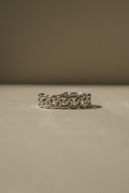 Sterling Silver Thick Chain Ring / Size 10 *ready-to-ship