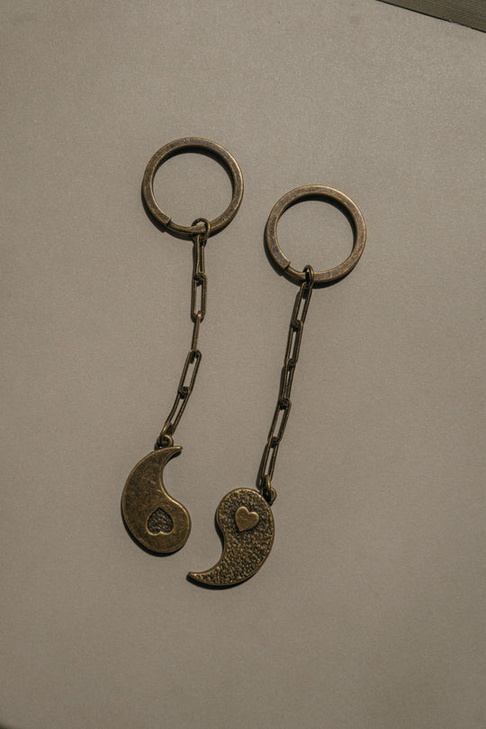 Brass Patina Yin Yang Keyring *ready-to-ship