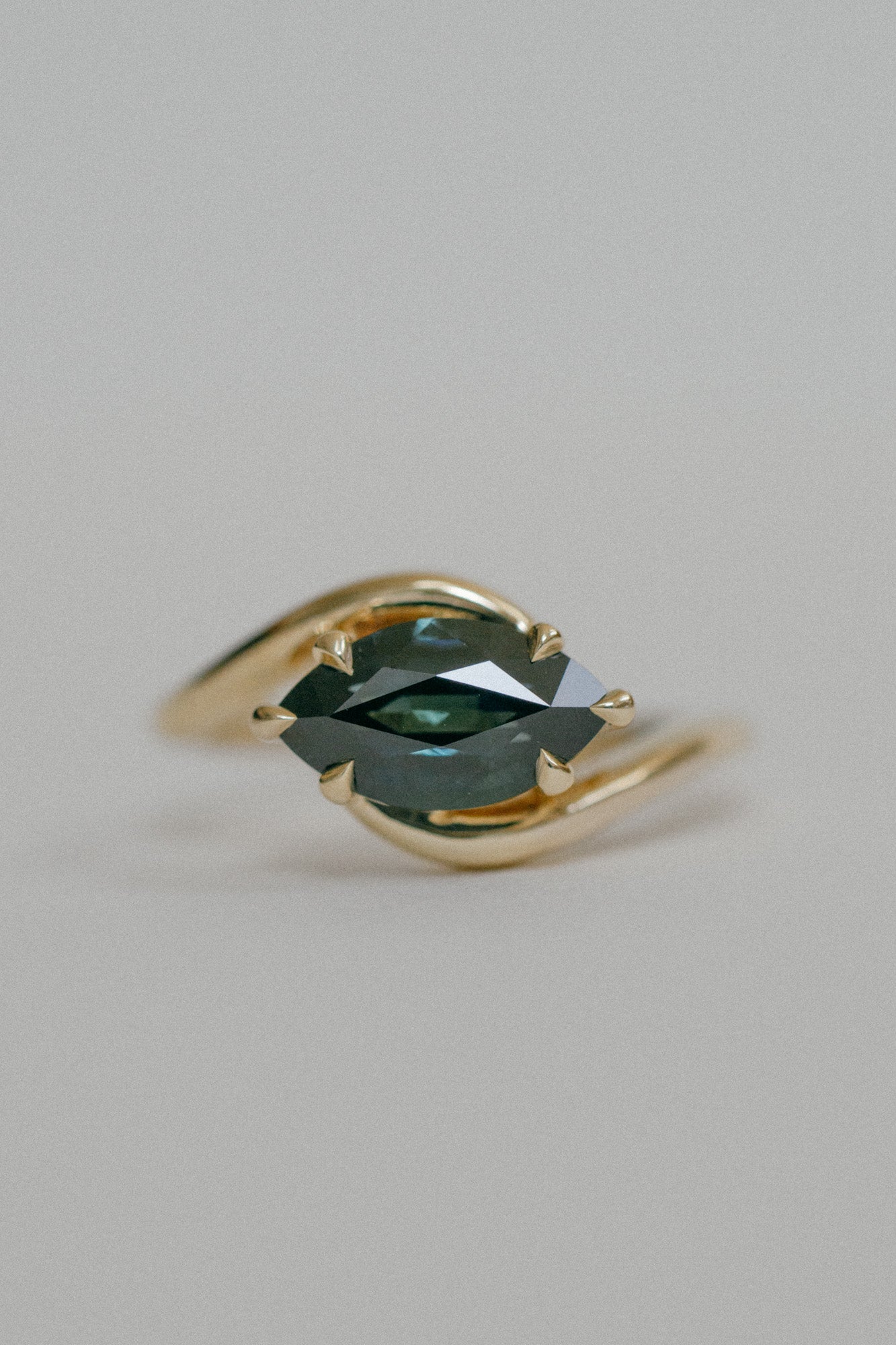 Foe & Dear | Nori Ring - 2.36ct Teal Marquise Brilliant-cut Sapphire *ready-to-ship