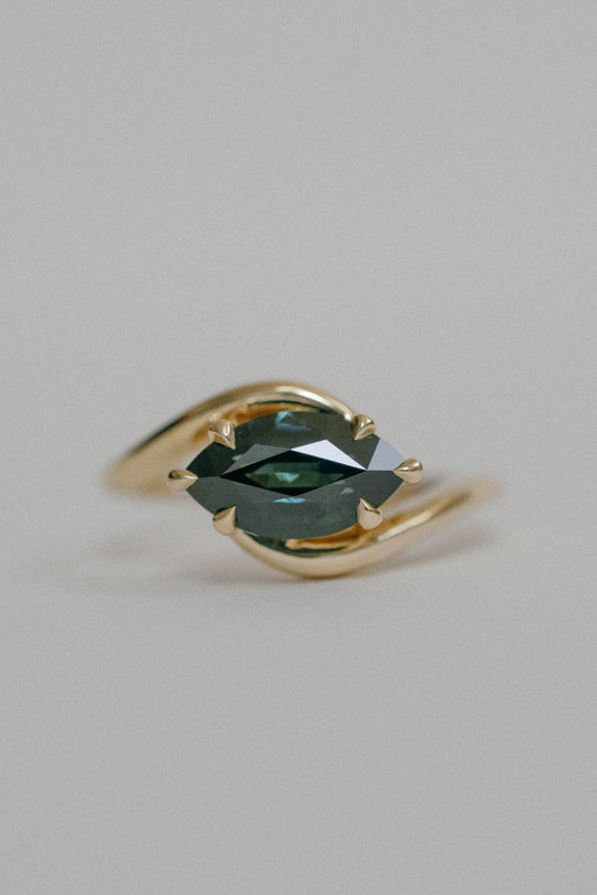 Nori Ring - 2.36ct Teal Marquise Brilliant-cut Sapphire *ready-to-ship