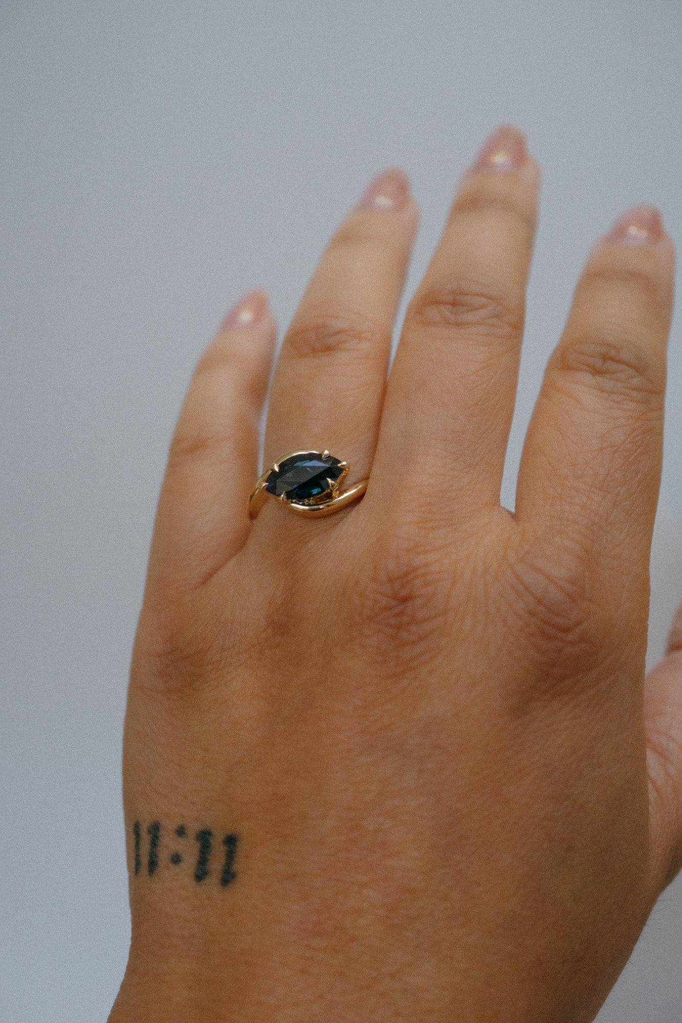 Foe & Dear | Nori Ring - 2.36ct Teal Marquise Brilliant-cut Sapphire *ready-to-ship