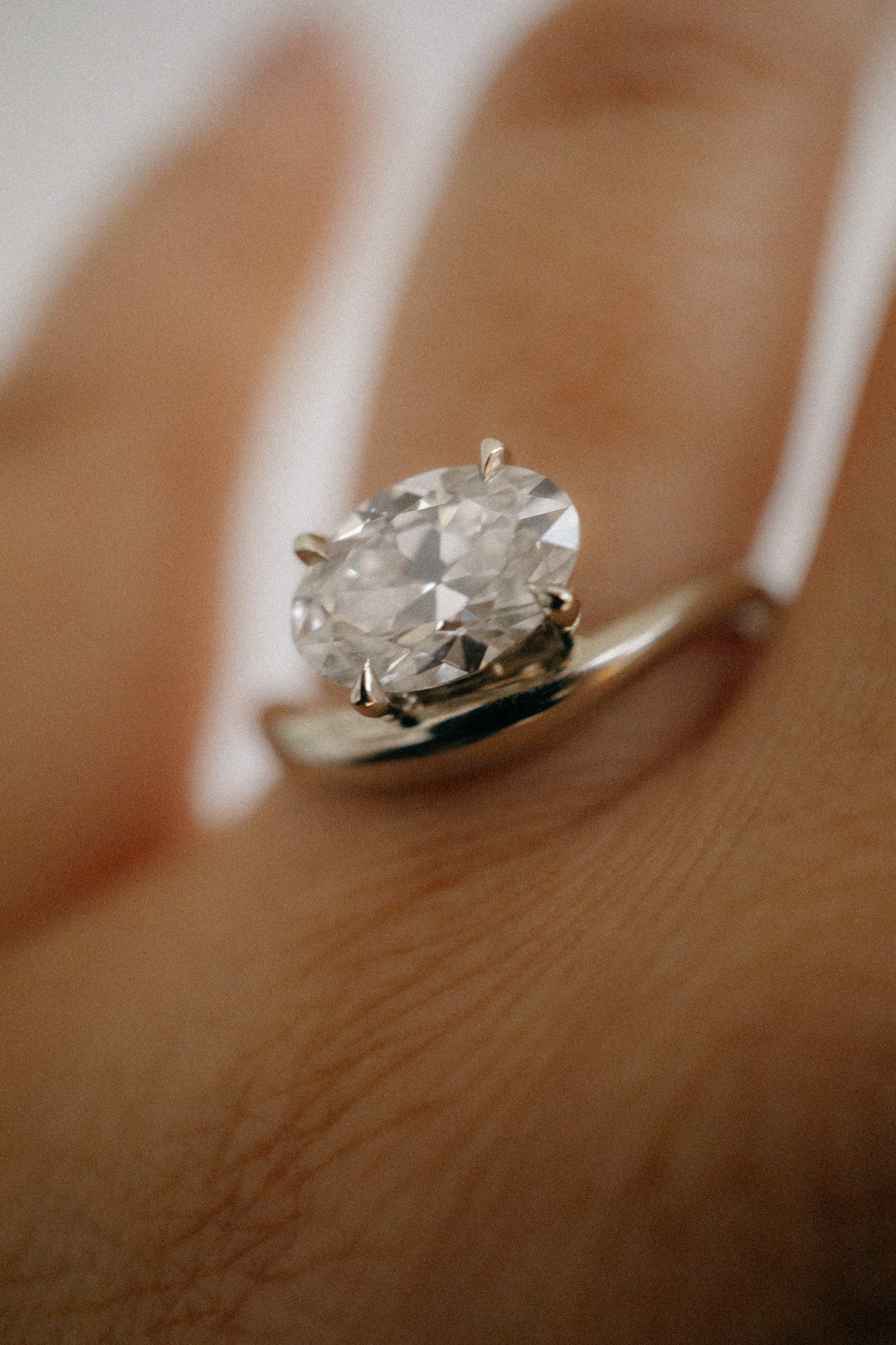 Foe & Dear | Crete Ring - 1.73ct White Moval Brilliant-cut Lab Diamond *ready-to-ship