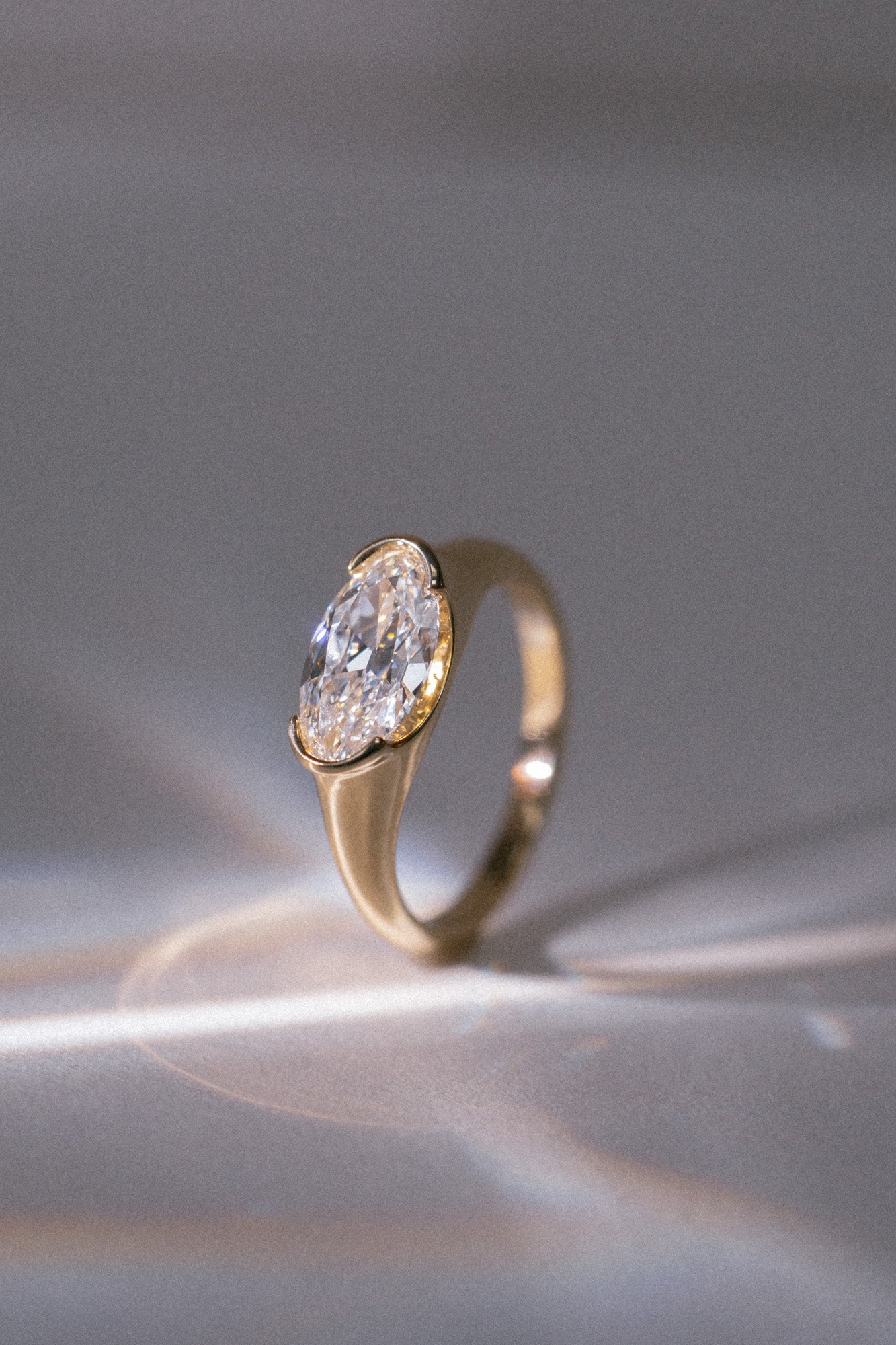 Foe & Dear | Whisper Ring - 1.92ct White Moval Brilliant-cut Lab Diamond *ready-to-ship
