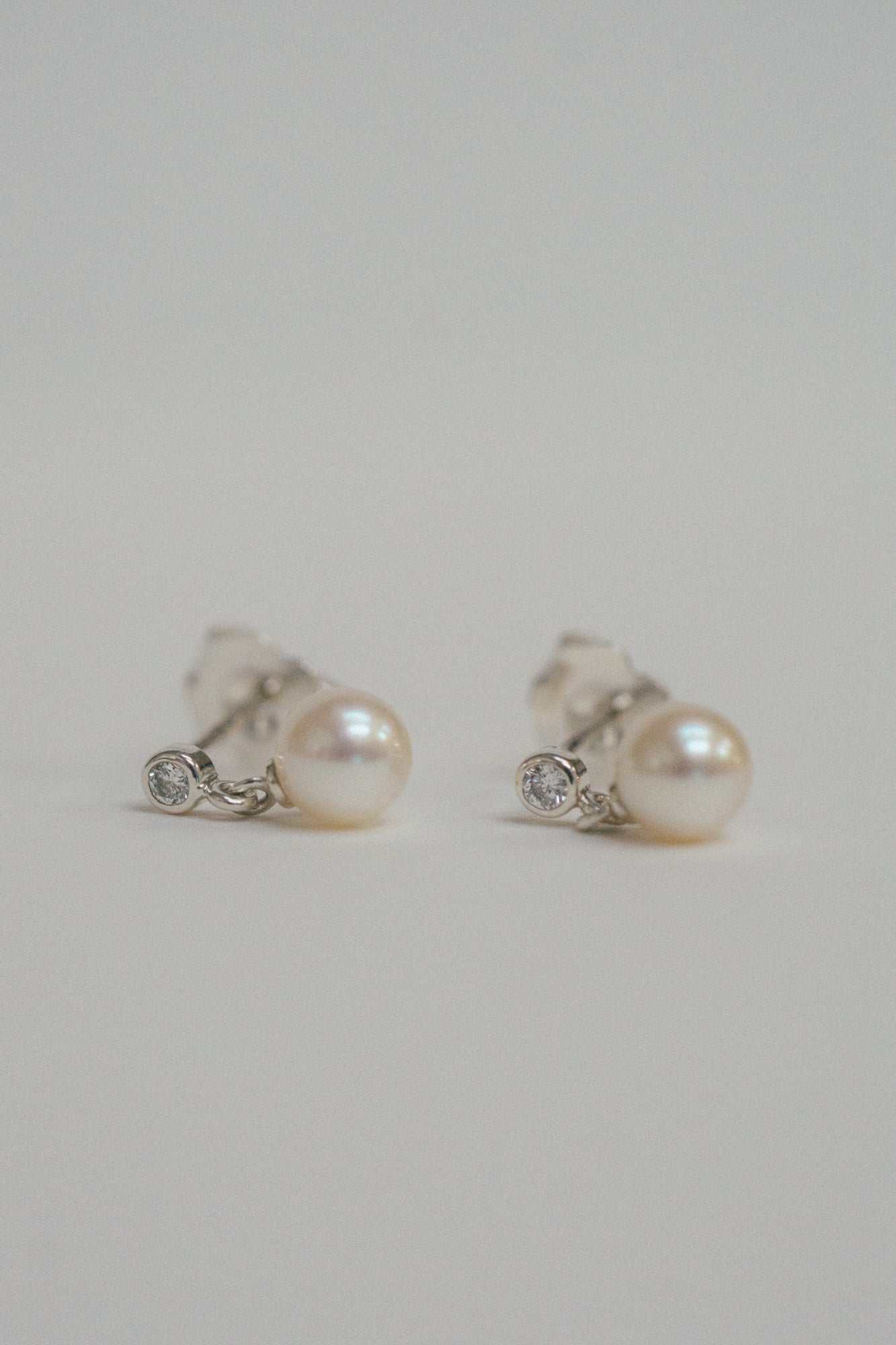 Akoya Pearl & Diamond Drop Earrings *made-to-order - Foe & Dear