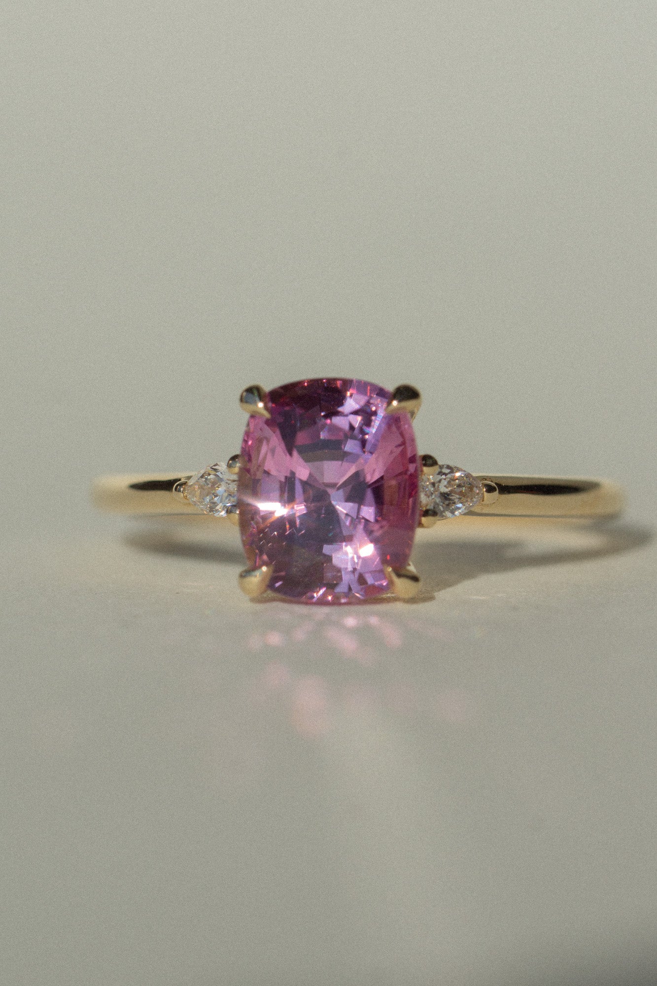 Foe & Dear - Belle Ring - 2.20ct Orchid Elongated Cushion Brilliant cut Sapphire *ready-to-ship