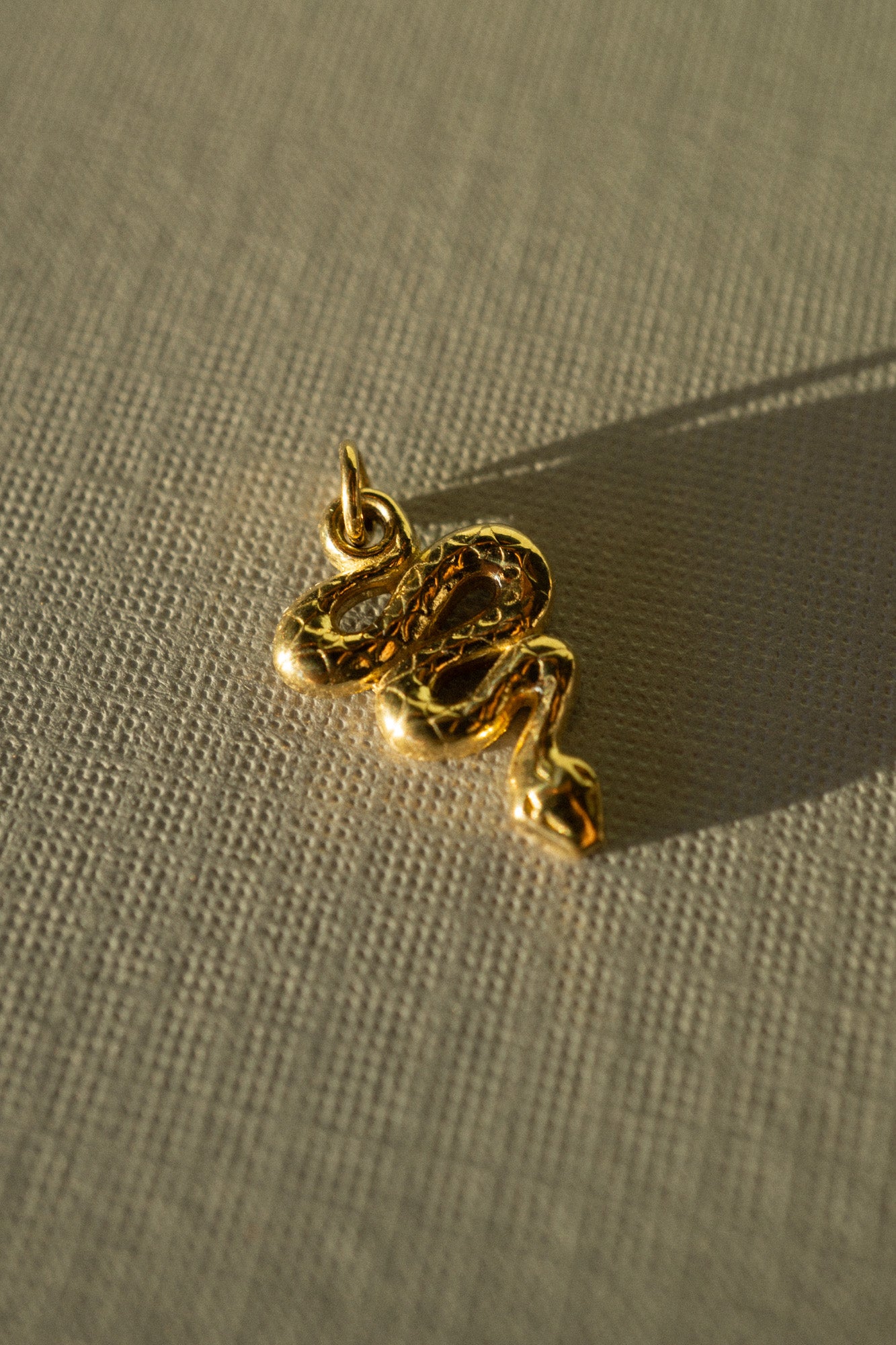 14k Yellow Gold Snake Charm Pendant *ready-to-ship | Foe & Dear