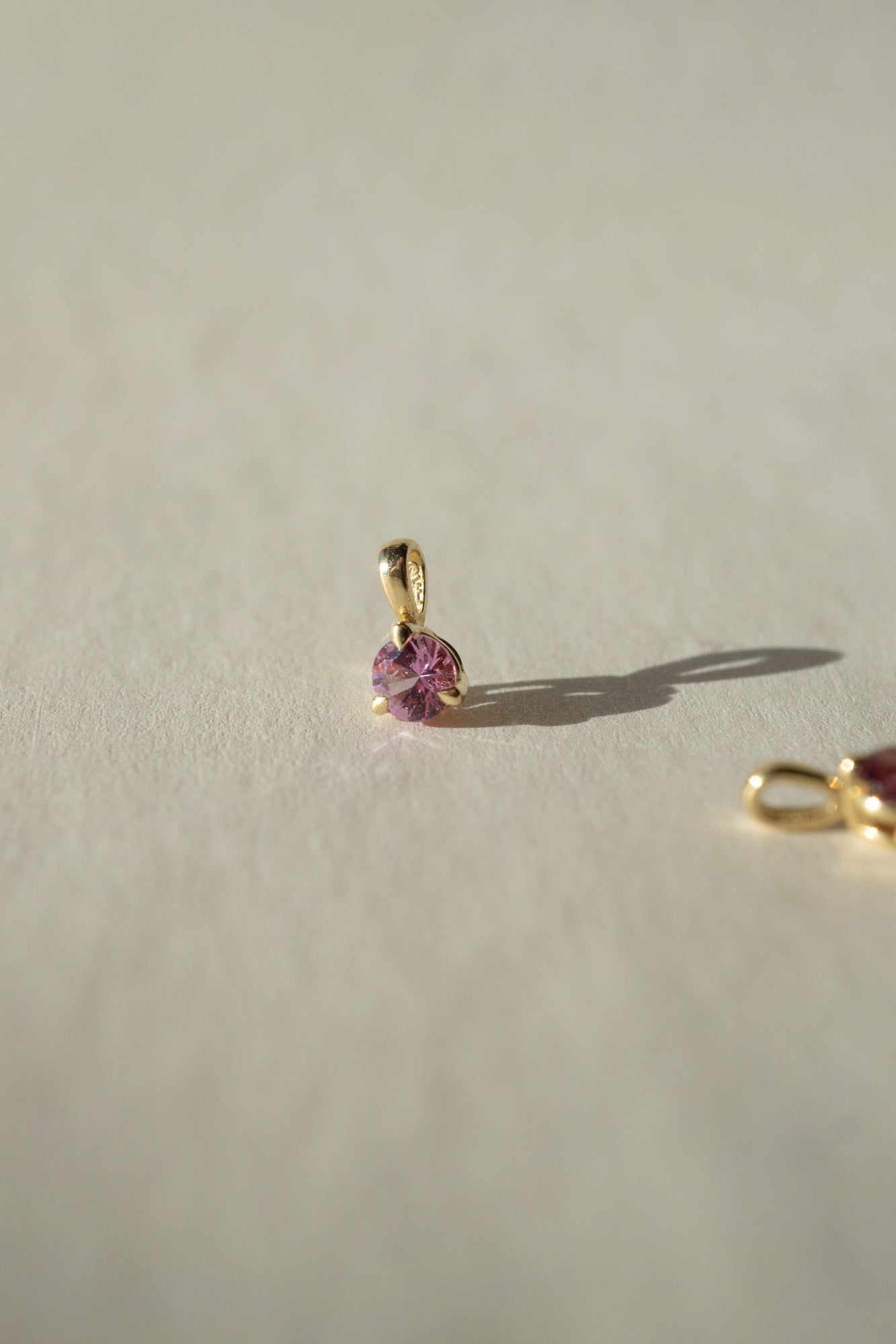 14k Yellow Gold Pink Sapphire Pendant - Foe & Dear