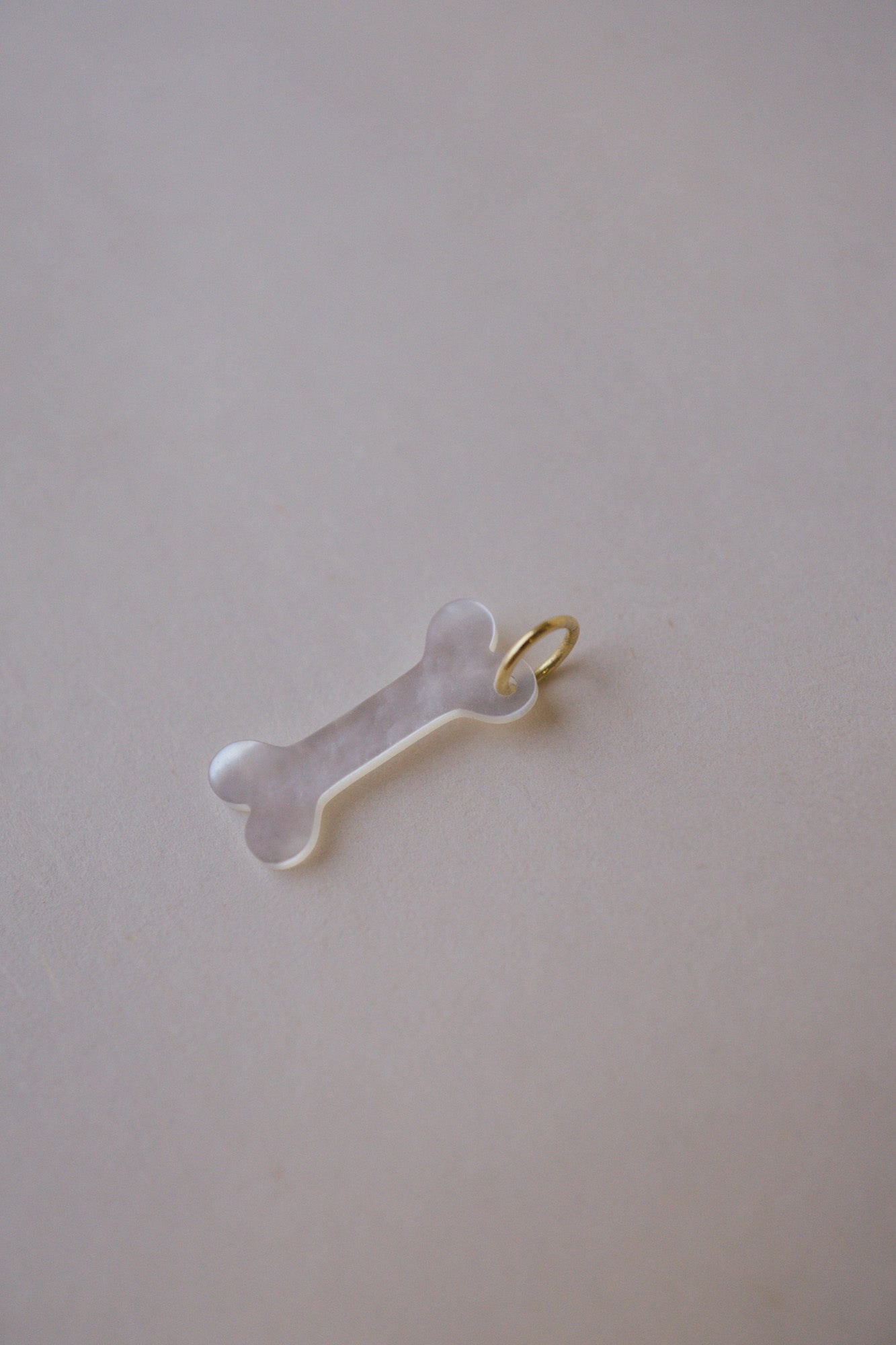 Mother of Pearl Dog Bone Charm Pendant - Foe & Dear