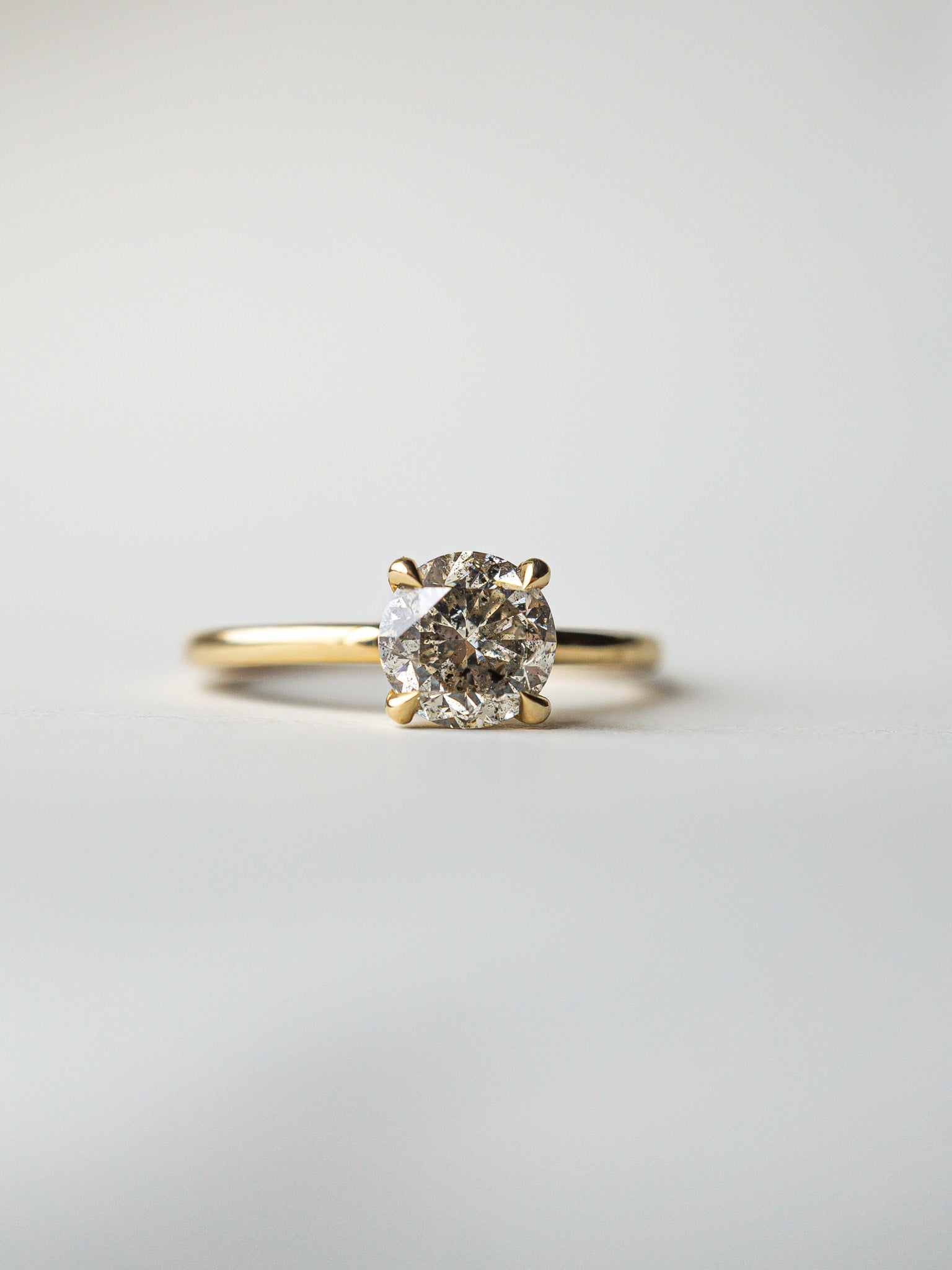 Only One Ring - 1.08ct Round Brilliant Salt and Pepper Diamond *ready-to-ship - Foe & Dear
