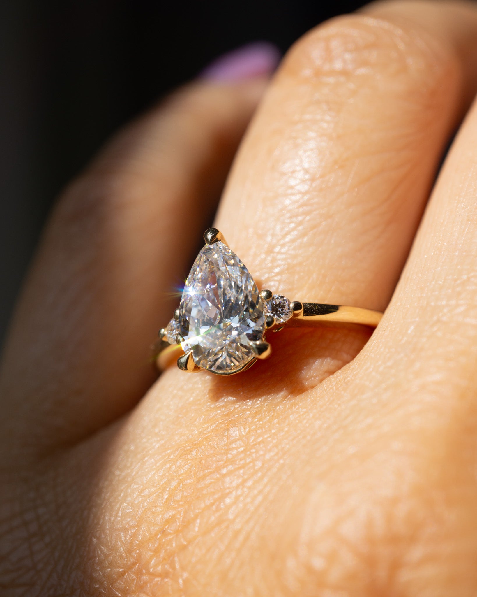 Foe & Dear - Companions Ring - 1.44ct White Pear Brilliant Lab Diamond *ready-to-ship
