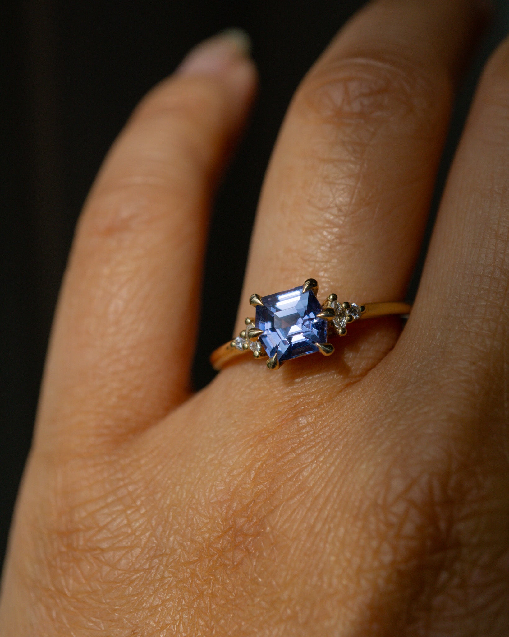 Hana Ring - 1.41ct Light Blue Hexagon Sapphire *ready-to-ship - Foe & Dear