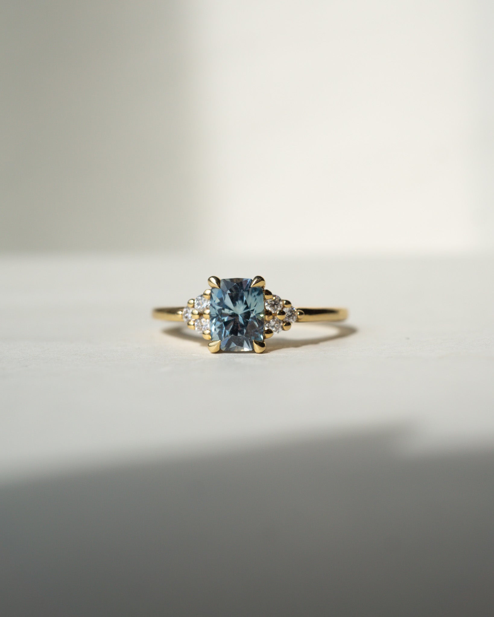 Odessa Ring - 1.31ct Light Aqua Radiant Sapphire *ready-to-ship - Foe & Dear