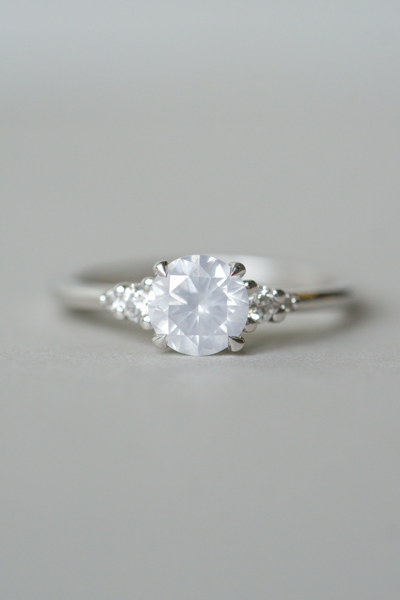 Selene Ring -  1.11ct Fancy White Round Brilliant Cut Diamond *ready-to-ship