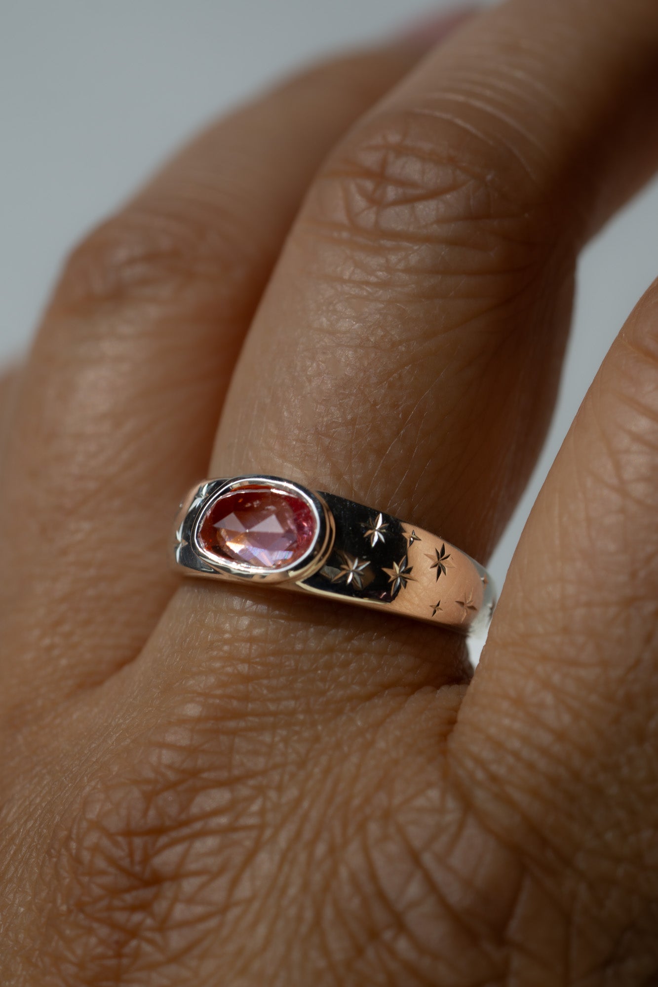 *new* Estrella Ring - Padparadscha Amorphous Sapphire *ready-to-ship