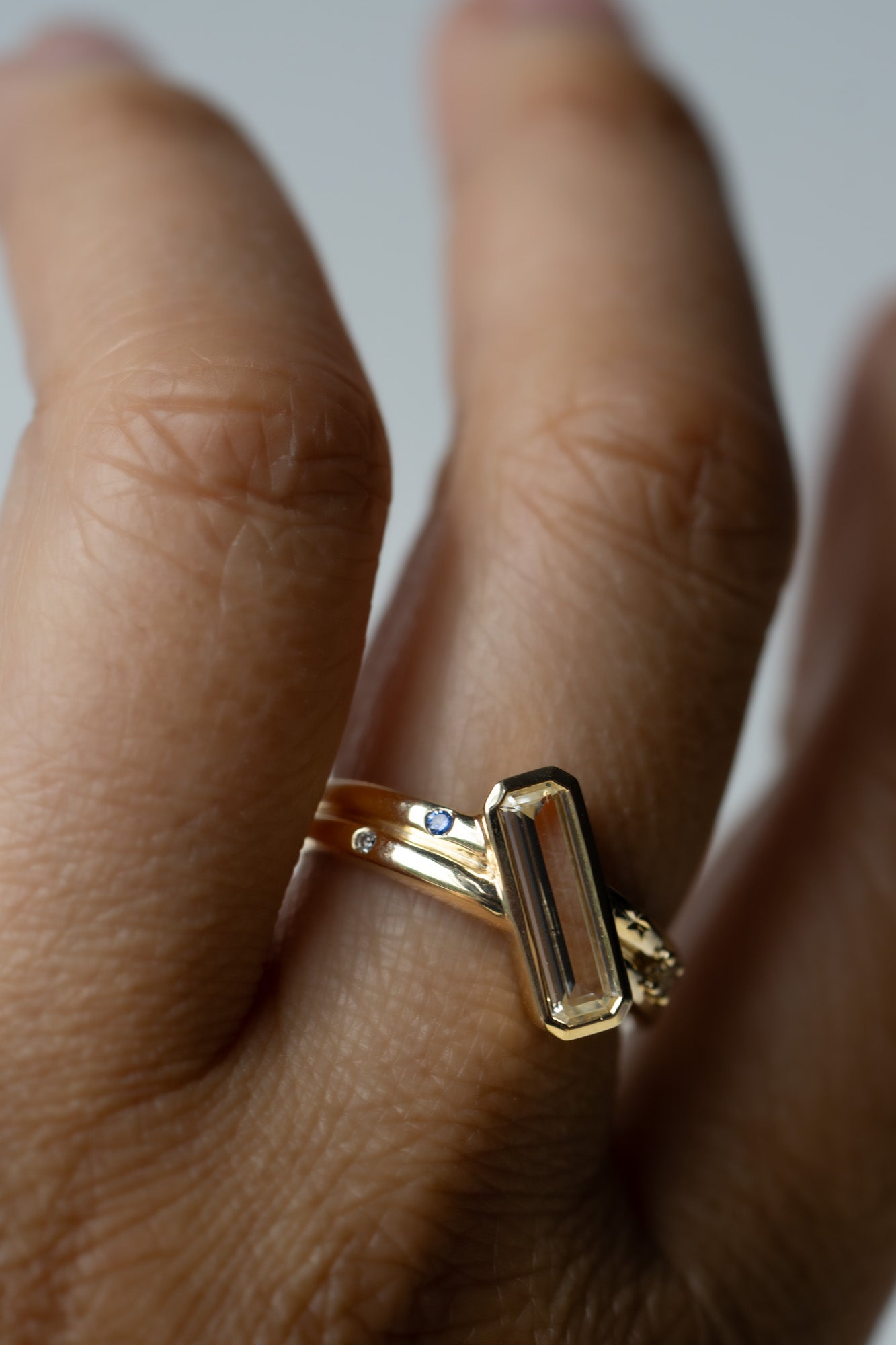 *new* Kaleidoscope Ring - 0.97tcw Pale Yellow Emerald-Cut Sapphire *ready-to-ship - Foe & Dear