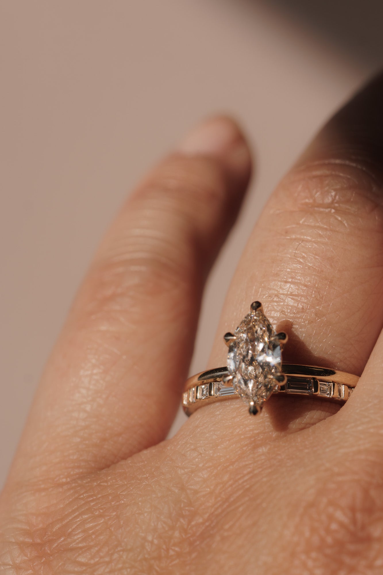 Foe & Dear - Only One Ring - 1.20ct Champagne GIA Marquise Brilliant Diamond