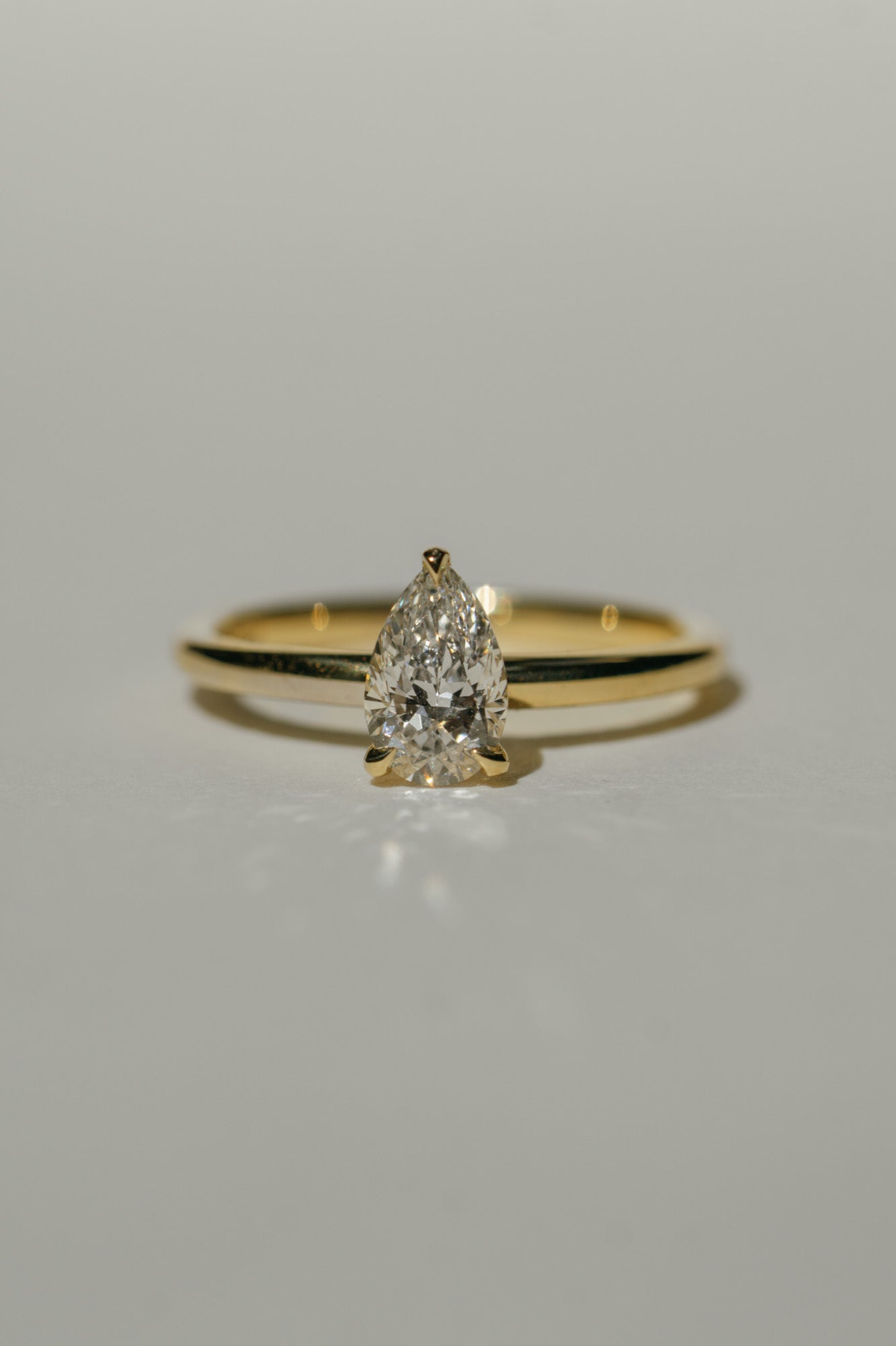 *new* Only One Ring -  .82ct White Pear Brilliant cut Lab Diamond *ready-to-ship