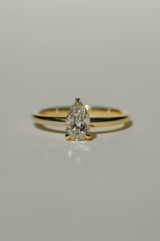 *new* Only One Ring -  .82ct White Pear Brilliant cut Lab Diamond *ready-to-ship