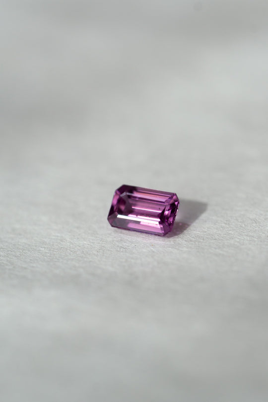 Mulberry Pink Step Cut Sapphire - 0.70ct Emerald