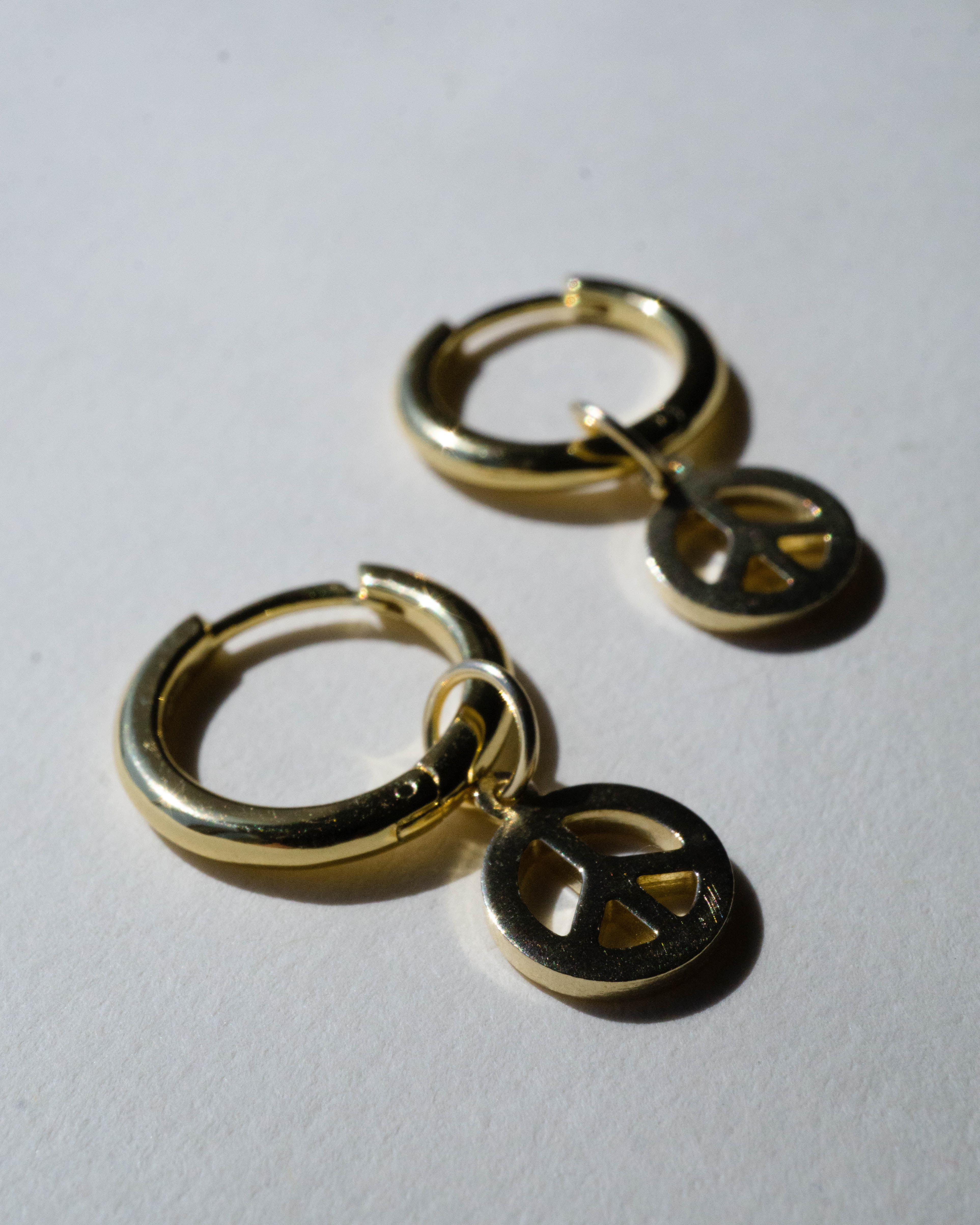 Peace Charm Hoops *made-to-order - Foe & Dear