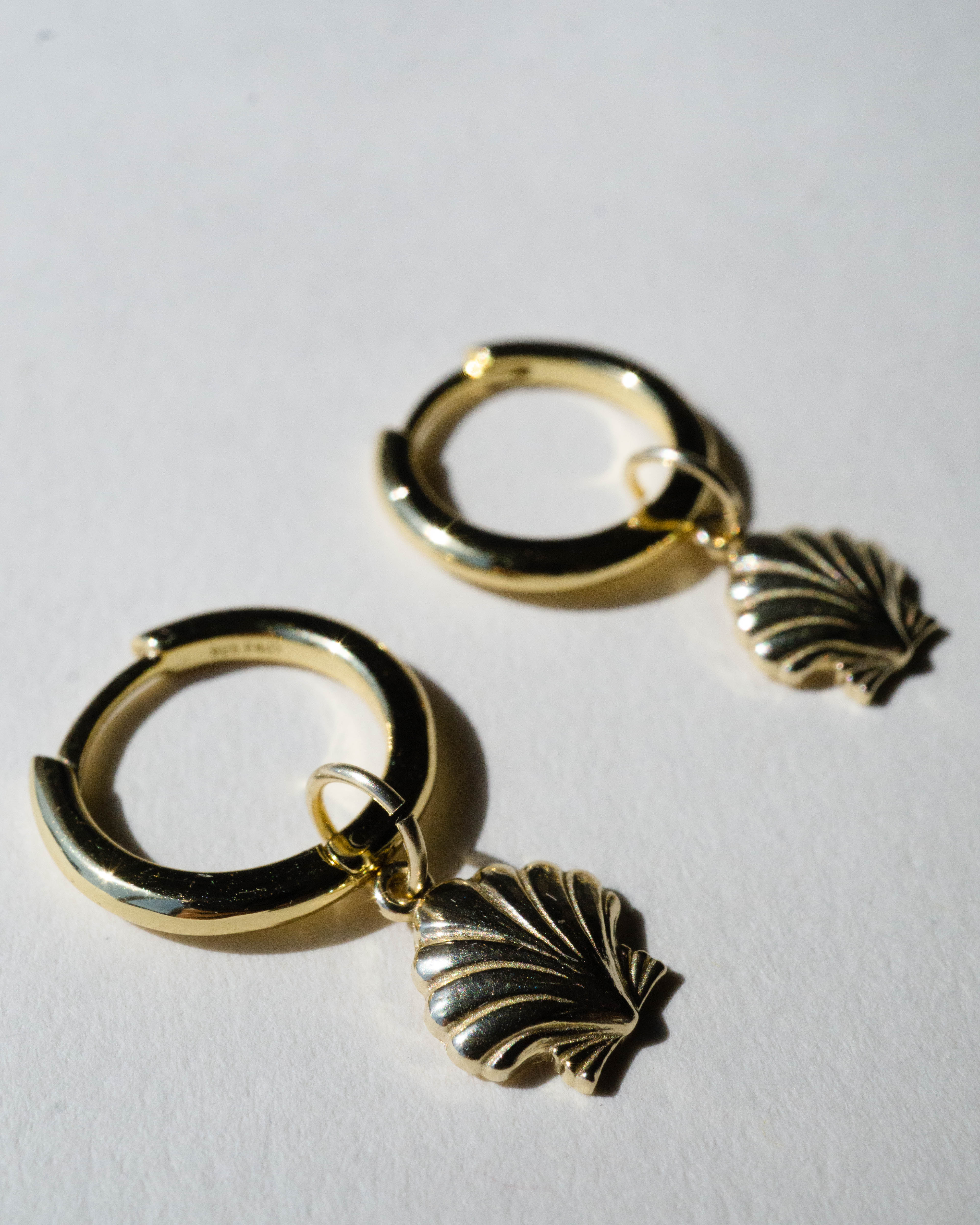 Shell Charm Hoops *made-to-order - Foe & Dear