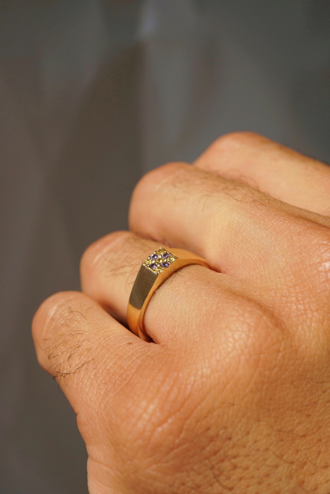 Duetto Signet Ring - Purple & Yellow - Foe & Dear