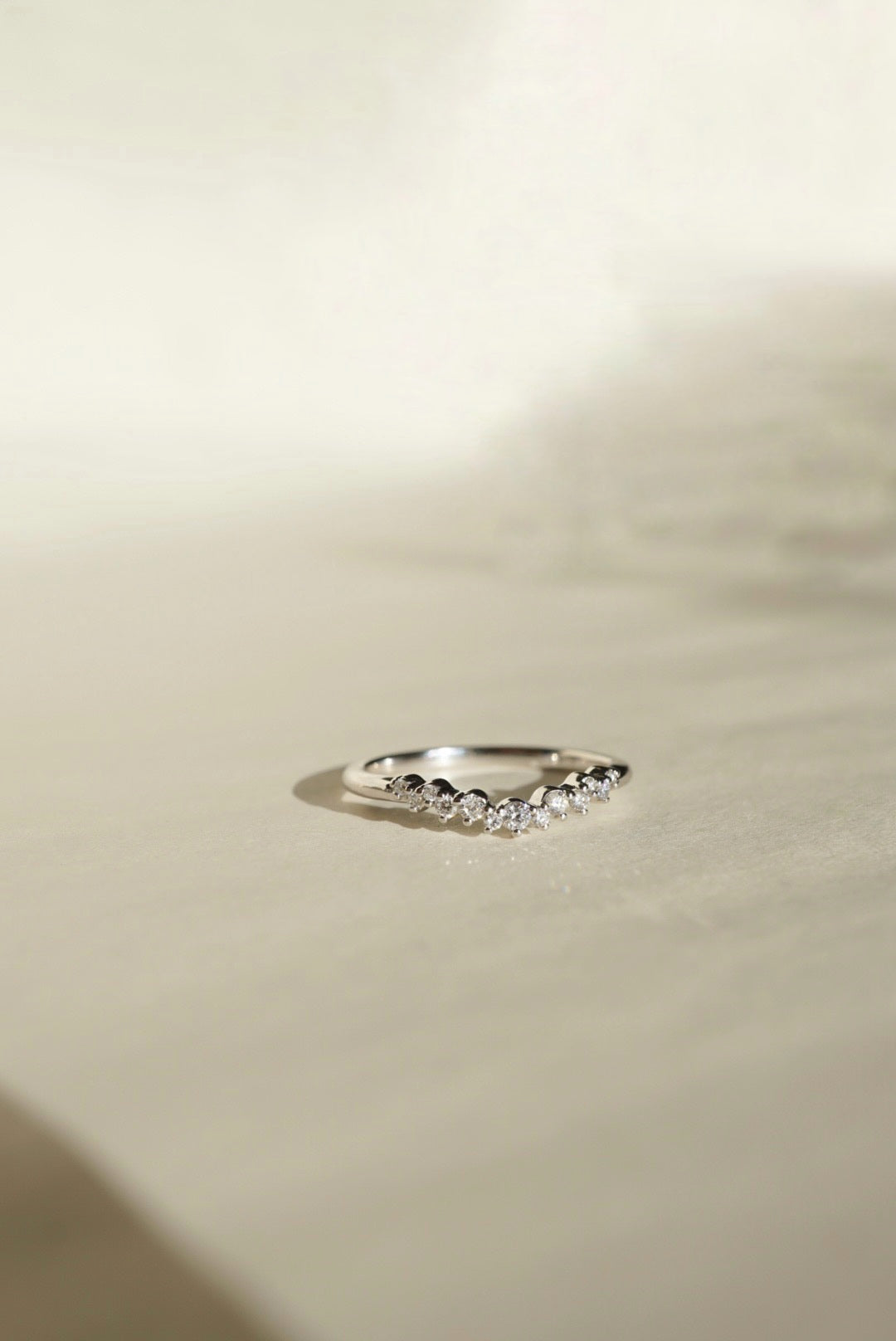 Archive 14k White Gold Briar Ring - White Diamonds - Foe & Dear