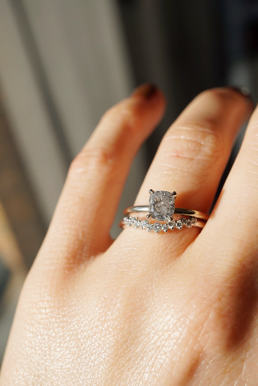 Archive 14k White Gold Briar Ring - White Diamonds - Foe & Dear