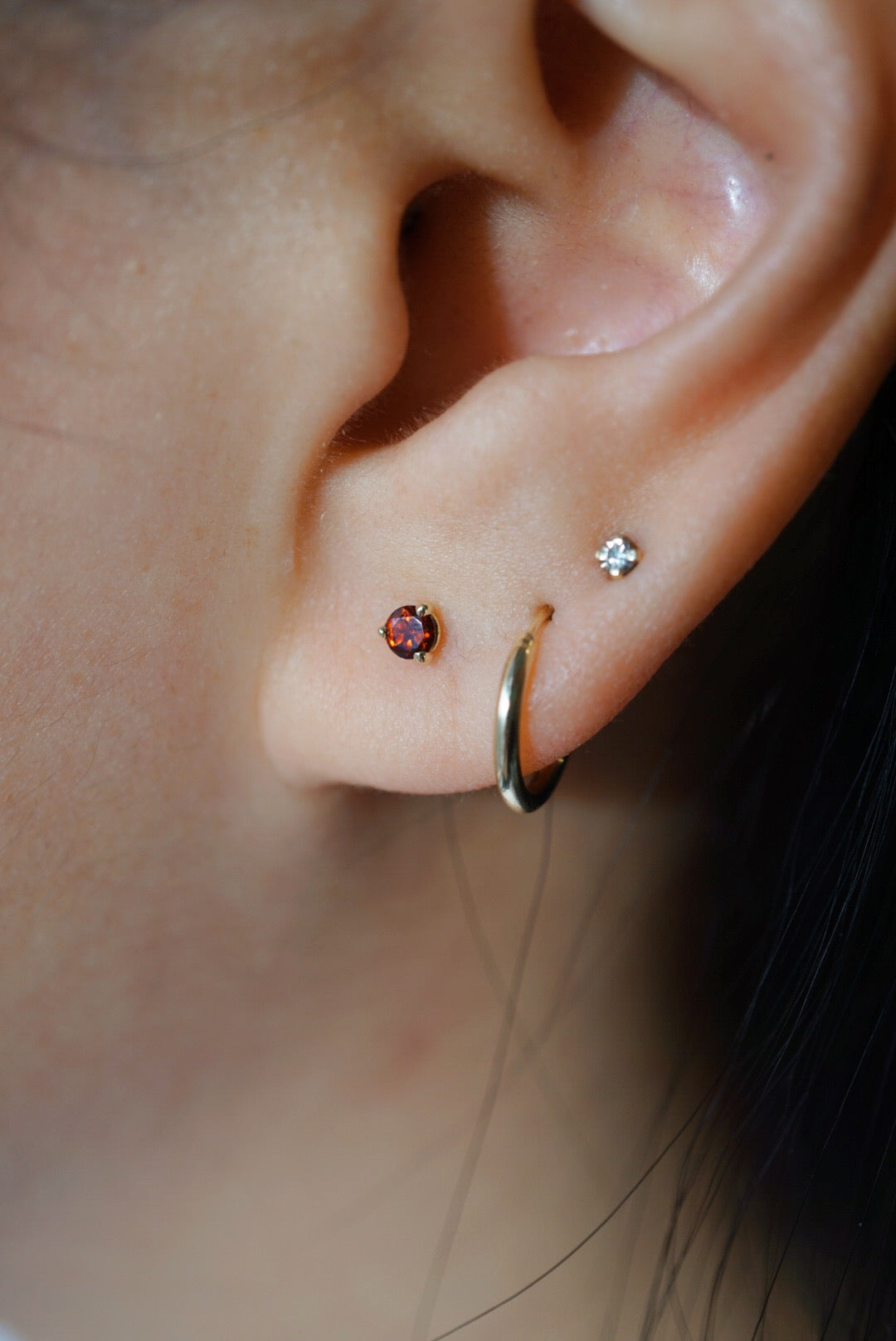 Baby Garnet Studs - Foe & Dear
