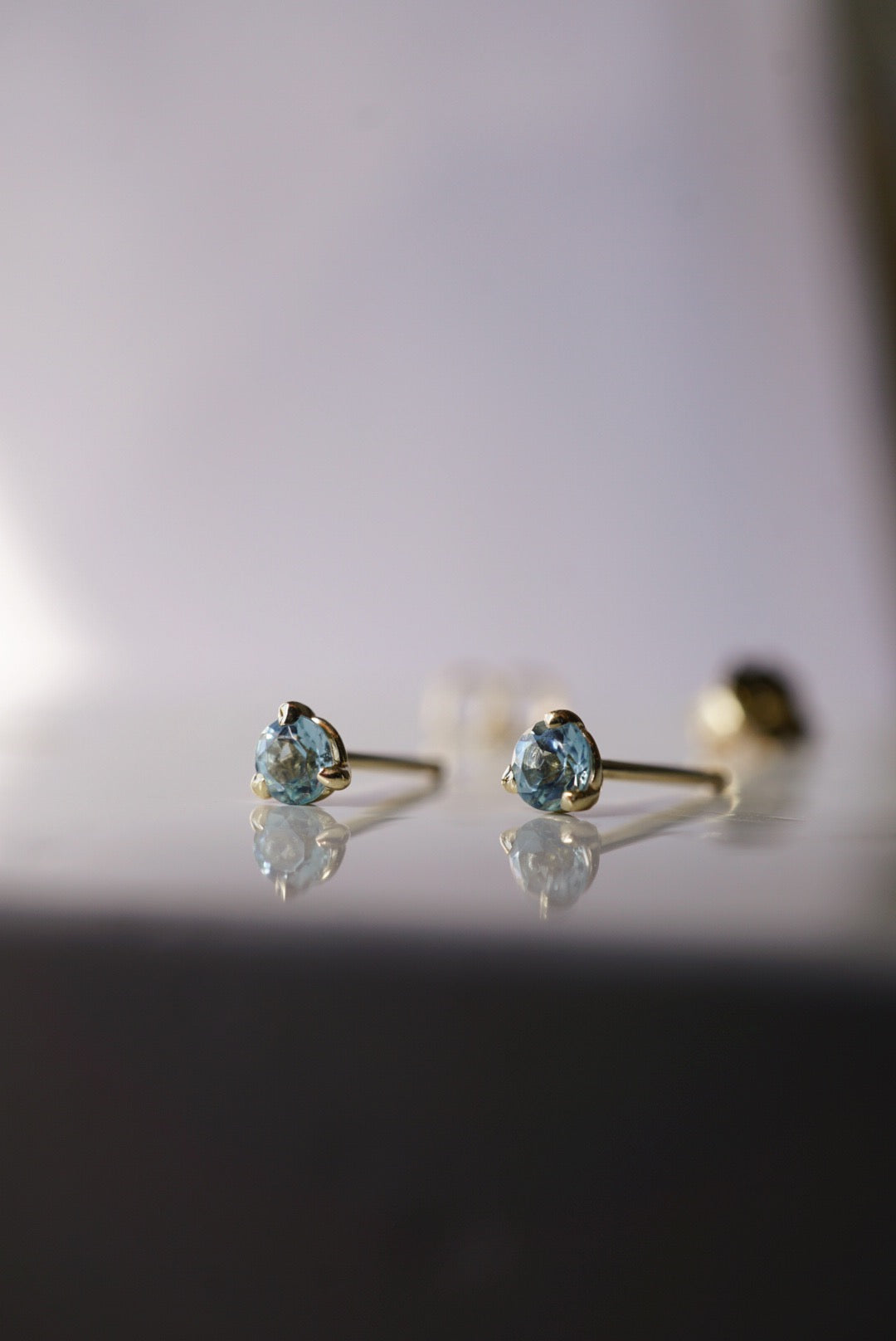 Baby Aquamarine Studs - Foe & Dear