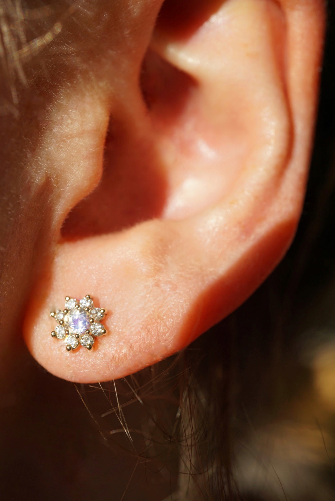 Bellis Studs - Moonstone *made-to-order - Foe & Dear