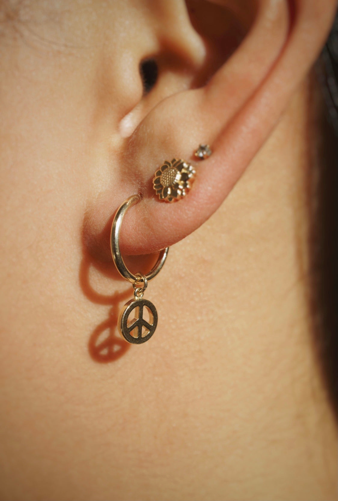 Peace Charm Hoop (Single) *made-to-order - Foe & Dear