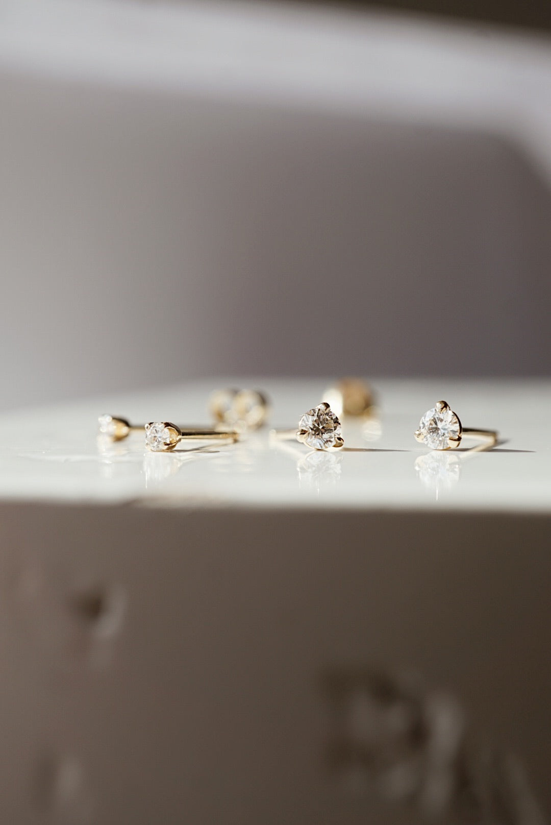 Baby White Diamond Earrings - Foe & Dear