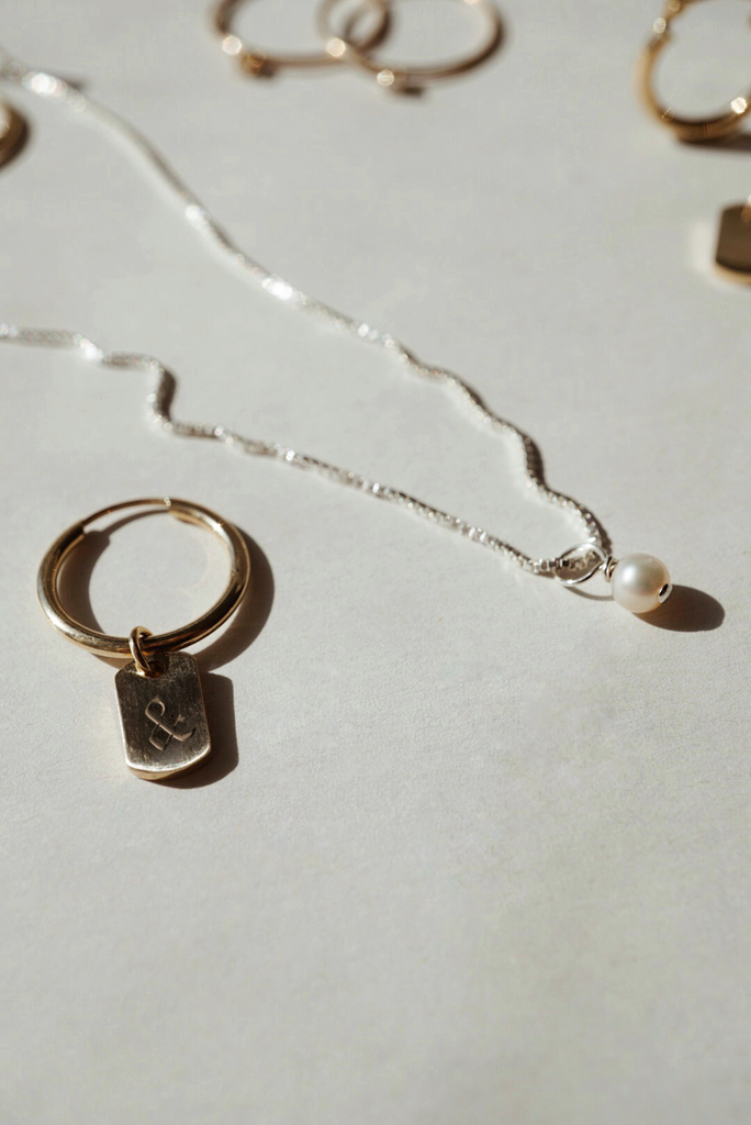 Dog Tag Charm Hoop (Single) *made-to-order - Foe & Dear